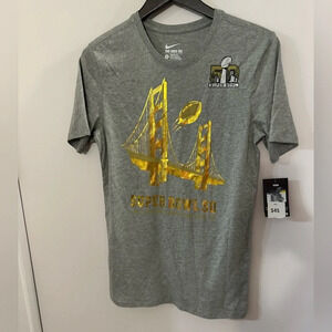 The Nike Tee NFL Super Bowl 50 T-Shirt Grey Men’s Size S Golden State Bridge Tee